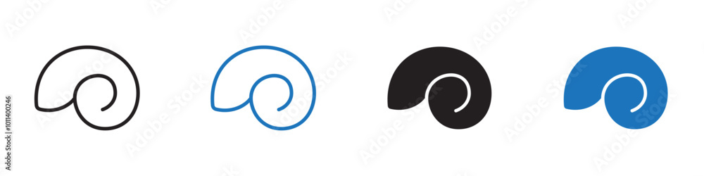 Snail icon linear graphics set vector in black Snail icon linear graphics set vector in black
