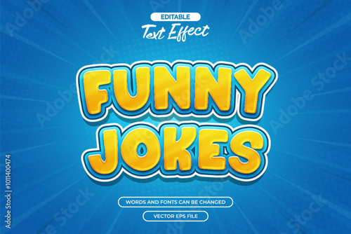 Funny jokes editable text effect with blue background