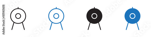 Target icon linear graphics set vector in black