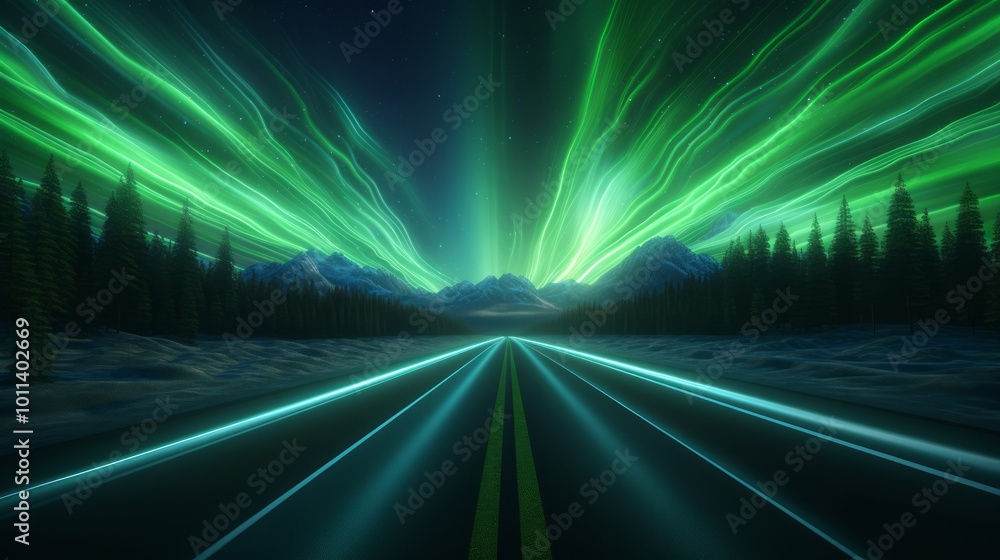 Motion blurred front view of cars running in modern city. Abstract transportation background. Neural network ai generated art