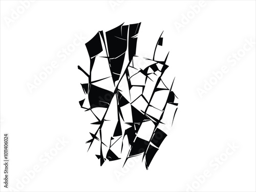 Broken Mirror Silhouettes - Halloween Abstract Shattered Glass Designs.