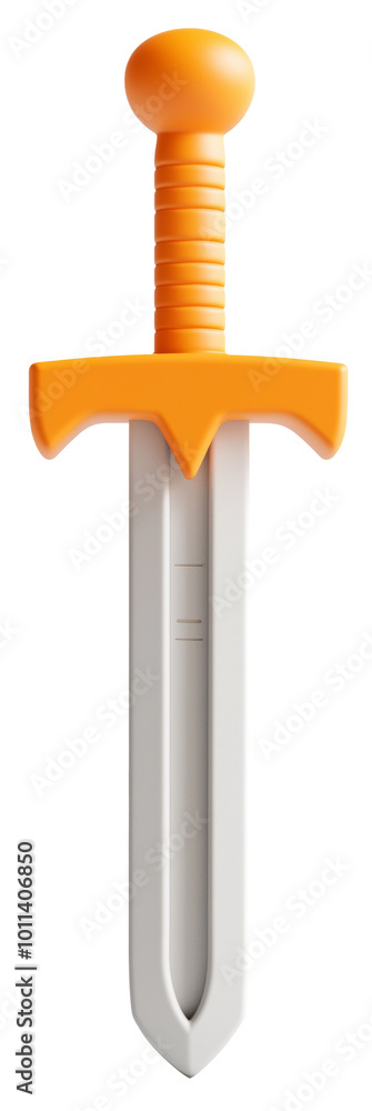 Bright orange plastic sword with a rounded handle, ideal for children’s playtime isolated on transparent background. Bright orange plastic sword with a rounded handle, ideal for children’s playtime isolated on transparent background.