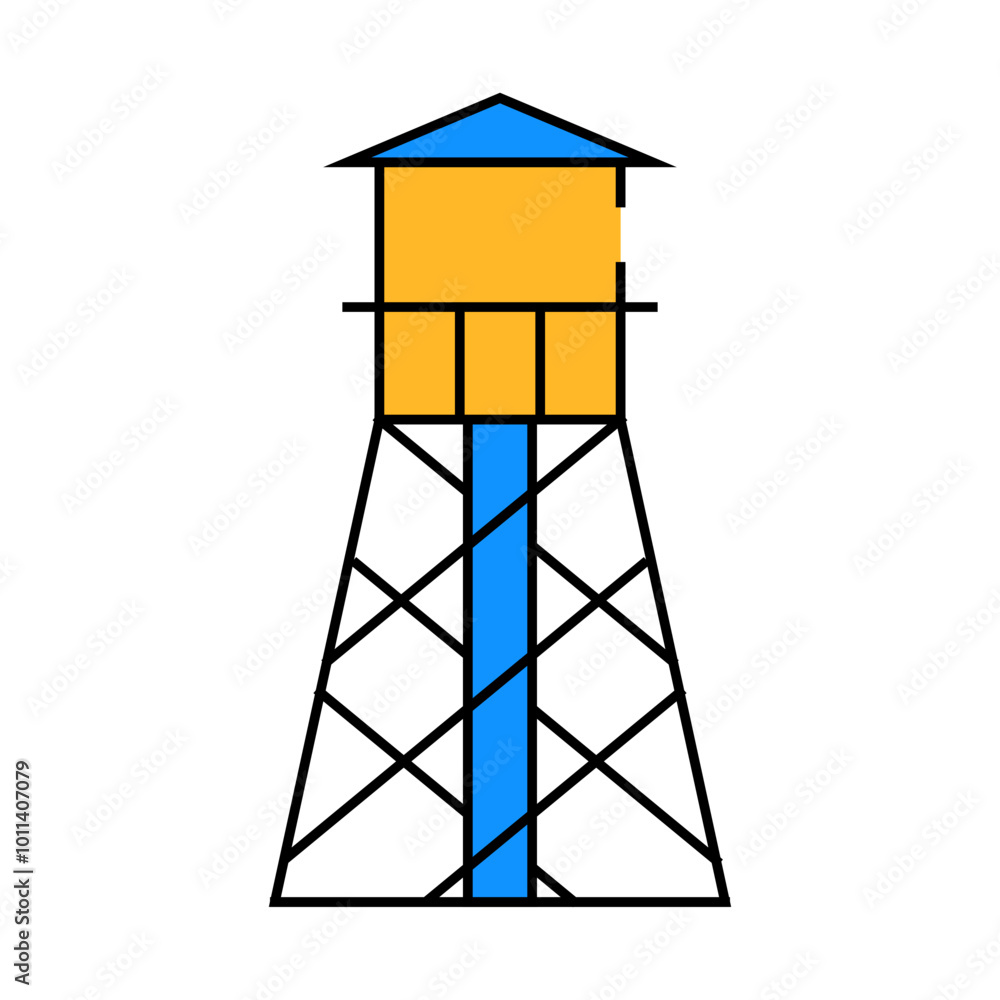water tower line icon vector. water tower sign. isolated symbol illustration water tower line icon vector. water tower sign. isolated symbol illustration