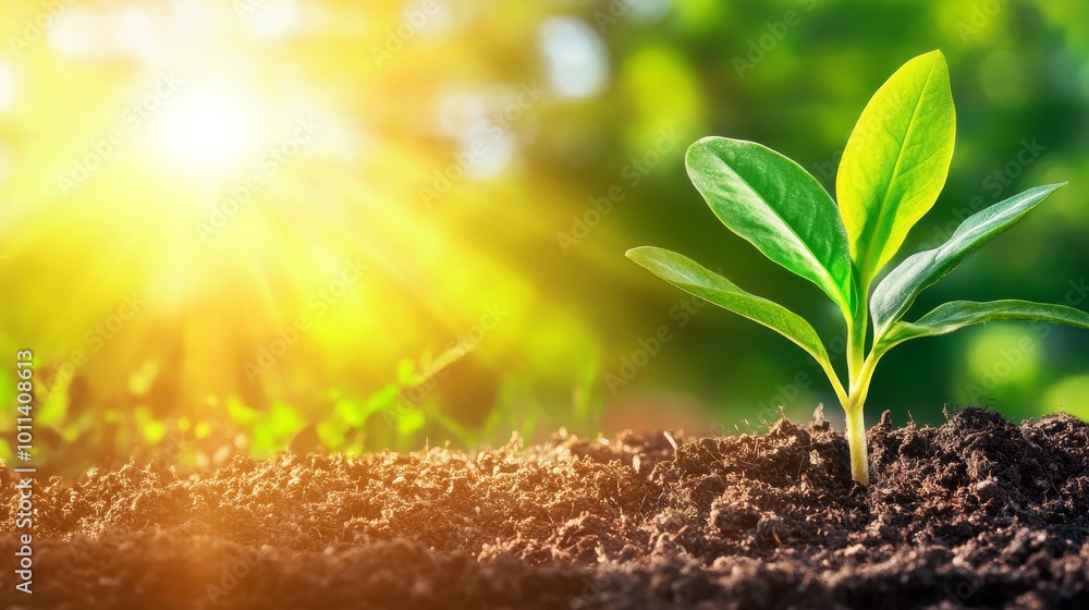 Symbolizing new life and beginnings of growth with a green plant seedling Symbolizing new life and beginnings of growth with a green plant seedling