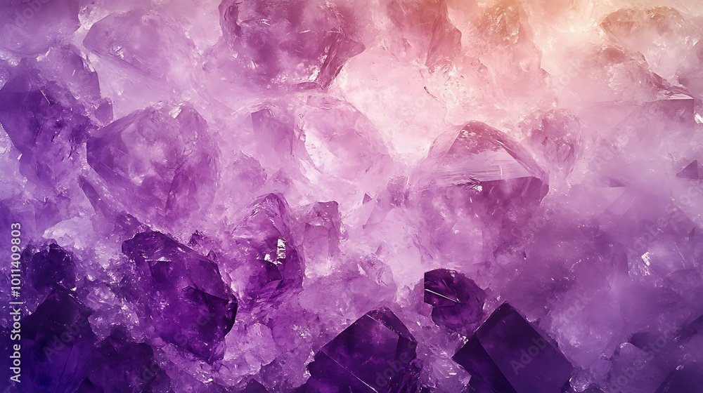 A smooth, polished amethyst crystal background with a subtle texture and a large space for text A smooth, polished amethyst crystal background with a subtle texture and a large space for text