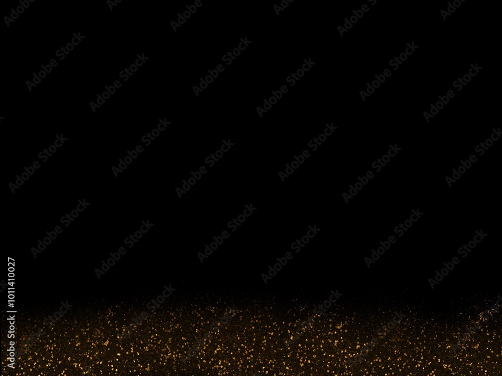 Black background with gold glitter.