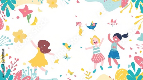 Children's Day Simple Hand Drawn Background - a charming and festive visual. The simple hand drawn backdrop for Children's Day is full of joy and creativity