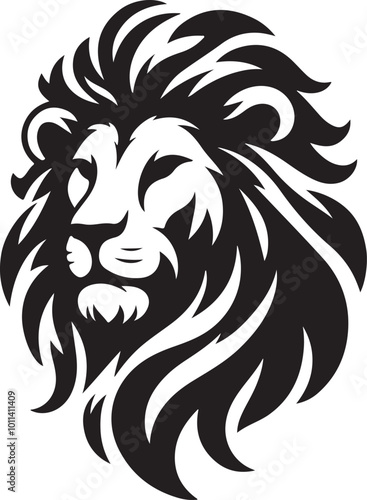Wallpaper Mural Lion face silhouette vector art illustration Torontodigital.ca