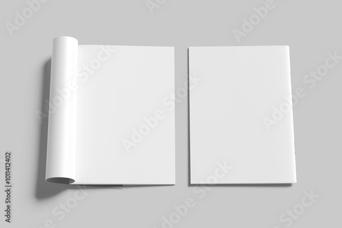 Blank A4 Catalog Brochure White