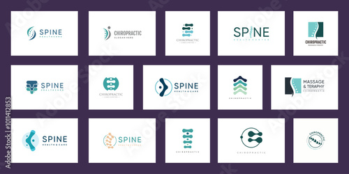 Chiropractic logo design collection with modern simple and creative