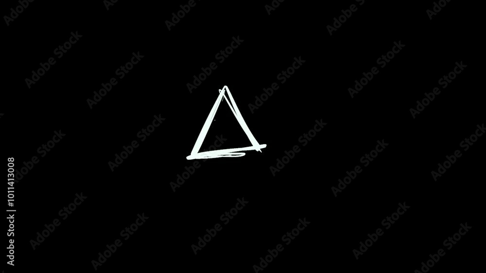 Abstract retro hand-drawn monochromatic video animation loop with shape overlay on black background Abstract retro hand-drawn monochromatic video animation loop with shape overlay on black background