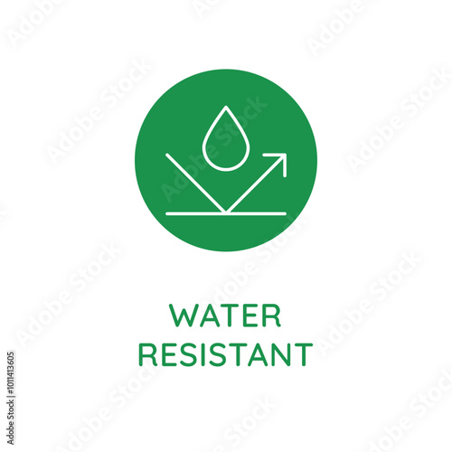 Vector line design element, badge and icon for food and cosmetics packaging in mono linear style - water resistant