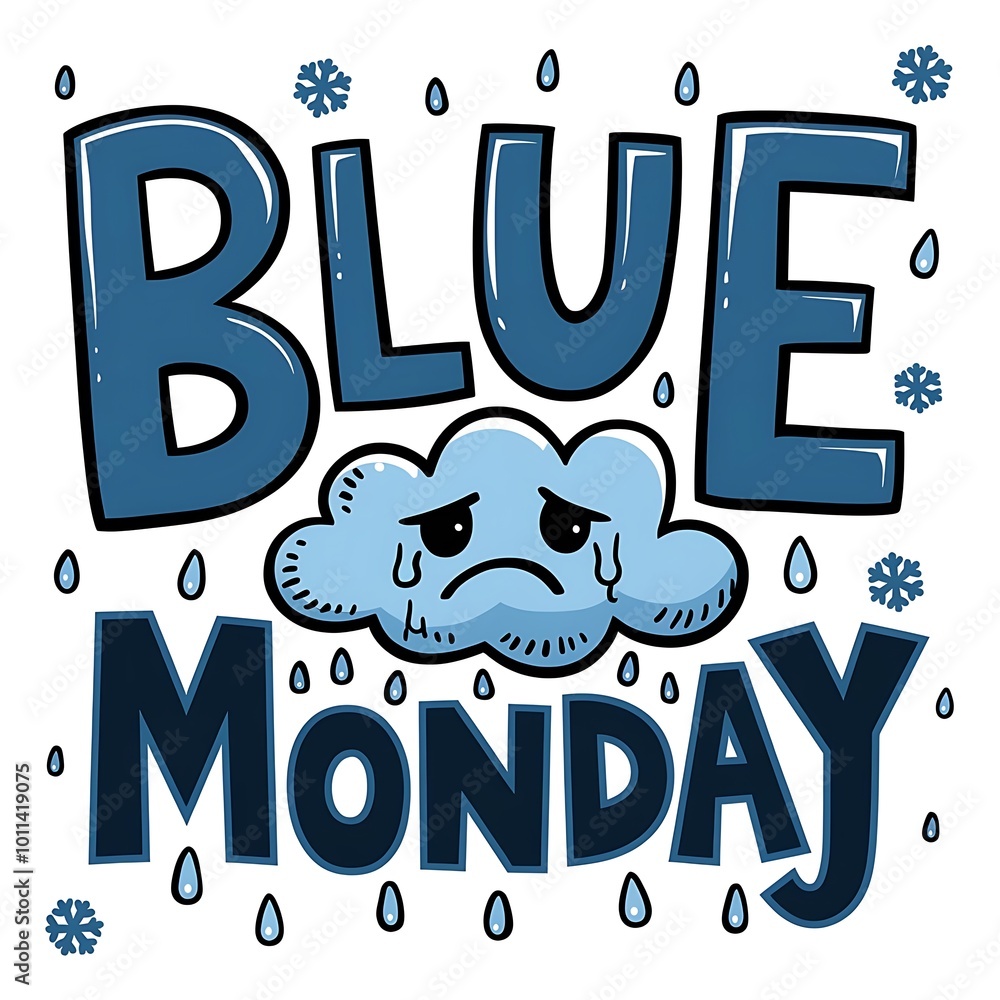 Blue Monday Design with Sad Cup for Emotional Awareness Campaign Blue Monday Design with Sad Cup for Emotional Awareness Campaign