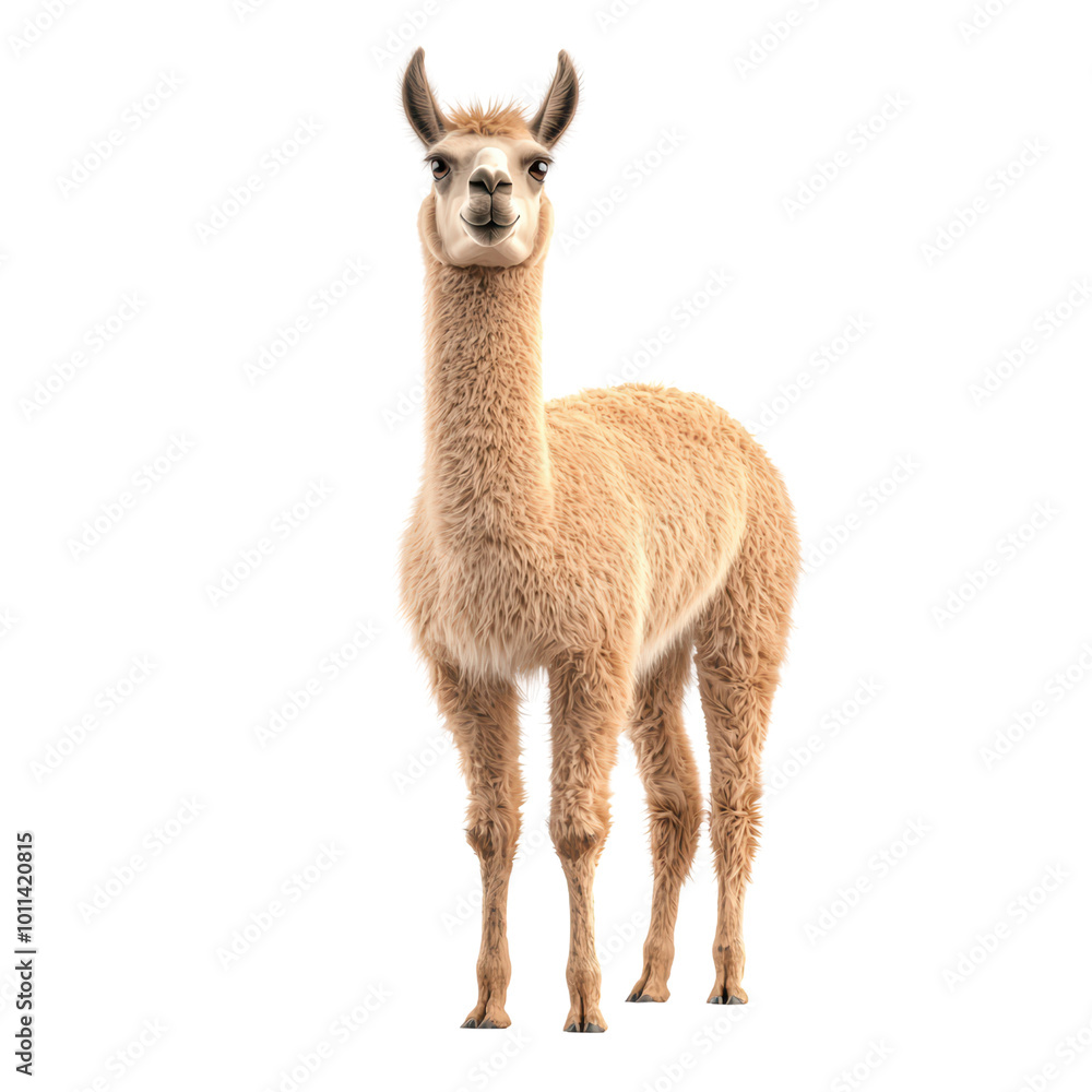 Realistic illustration of a standing llama Realistic illustration of a standing llama