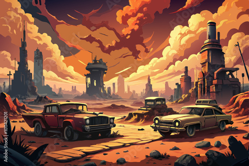 burning car in the night