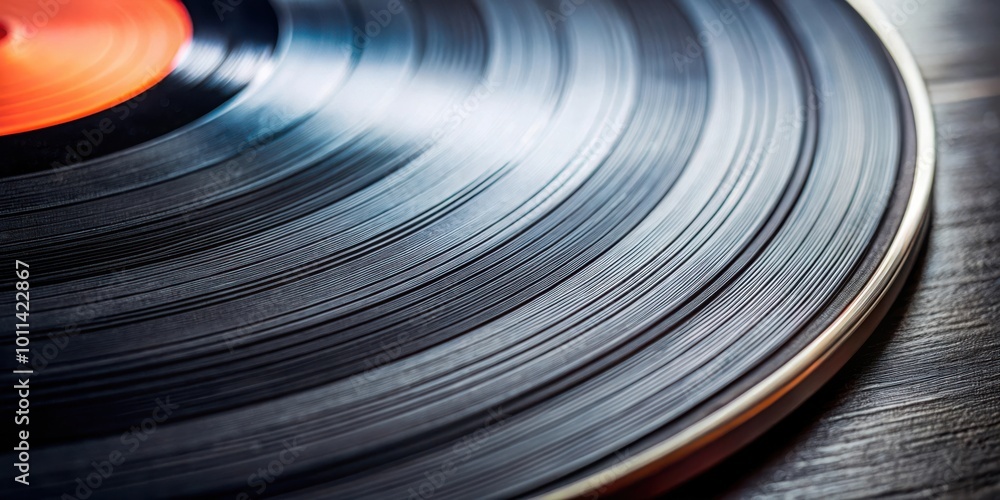 Detailed vinyl record close up texture panoramic for background design Detailed vinyl record close up texture panoramic for background design