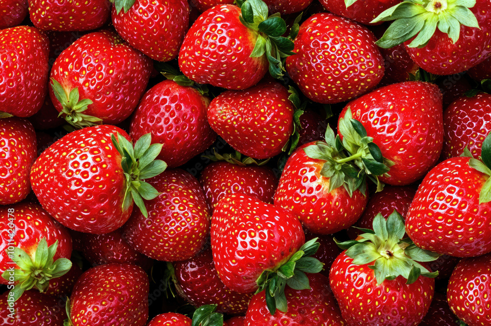 Fresh red strawberries forming a delicious background Fresh red strawberries forming a delicious background