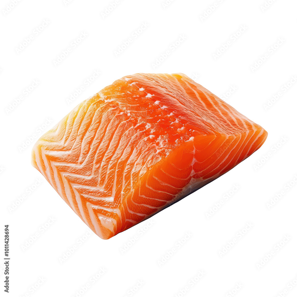 Fresh salmon fillet with vibrant marbling and texture