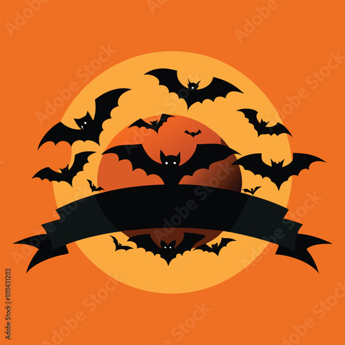 halloween background with bats