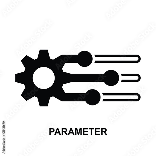 Parameter icon. The black parameter symbol isolated on background vector illustration.