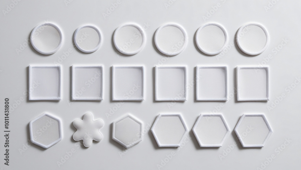 collection of white fabric patches collection of white fabric patches