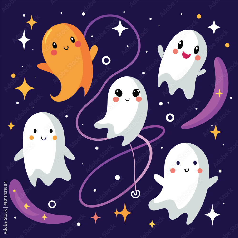pattern with Cute ghost Halloween seamless pattern pattern with Cute ghost Halloween seamless pattern