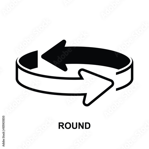 Round and rotation icon isolated on background vector illustration.