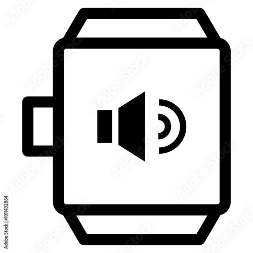 Smartwatch Volume Max Icon. Simple Digital Clock Vector Illustration.