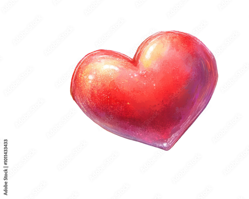Red heart illustration on a transparent background. Red heart illustration on a transparent background.