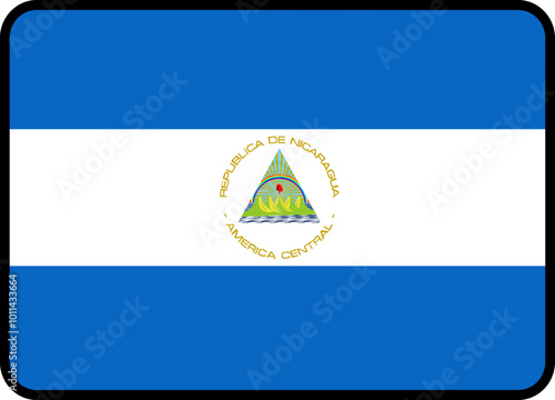 NICARAGUA Flag Rounded Rectangle Icon