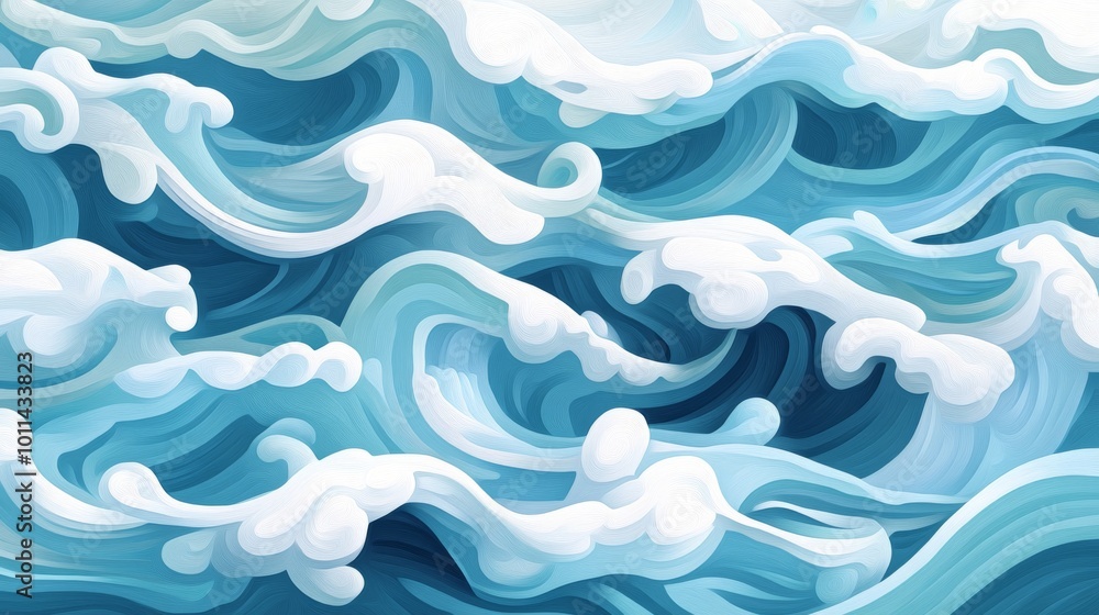 Abstract Ocean Waves with Dynamic Turquoise Patterns Abstract Ocean Waves with Dynamic Turquoise Patterns