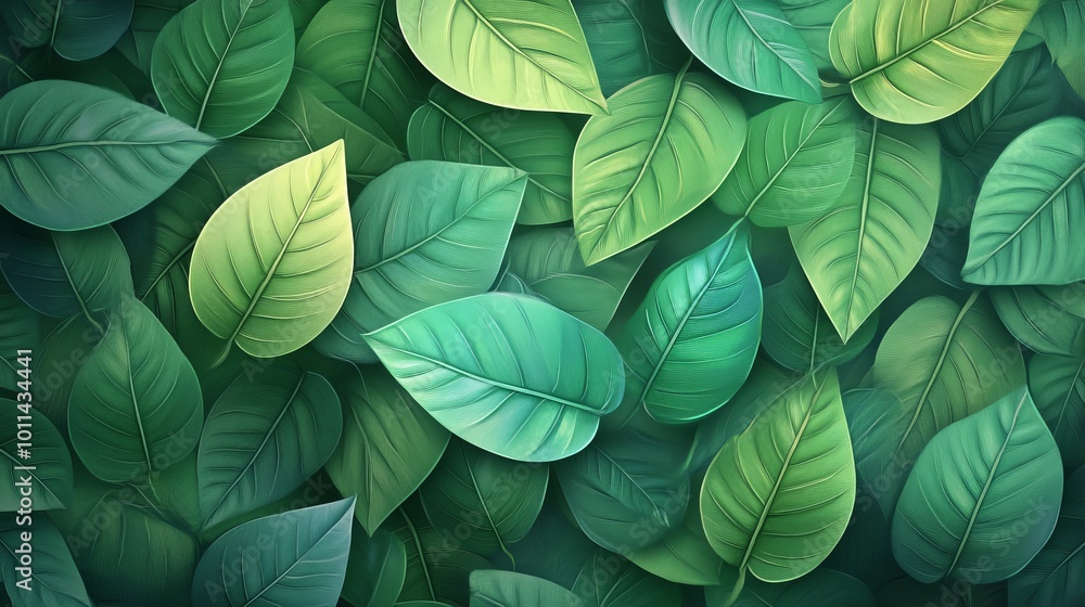 Vibrant Green Leaves Background for Nature Themes Vibrant Green Leaves Background for Nature Themes