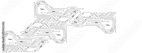 High-tech technology background. Circuit board, Abstract modern digital science technology futuristic circuit board.