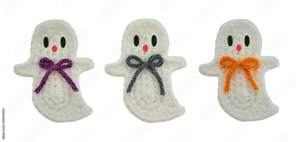 Obraz premium cute ghost - halloween crochet doll