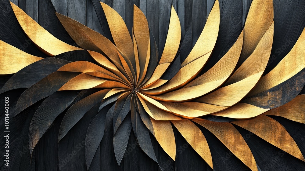 custom made wallpaper toronto digitalGolden Spiral Design on Dark Wood Background