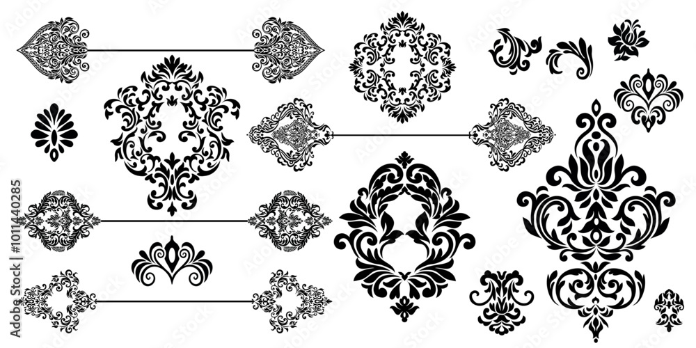 SET Damask Graphic Or
nament Floral Design SET Damask Graphic Or
nament Floral Design