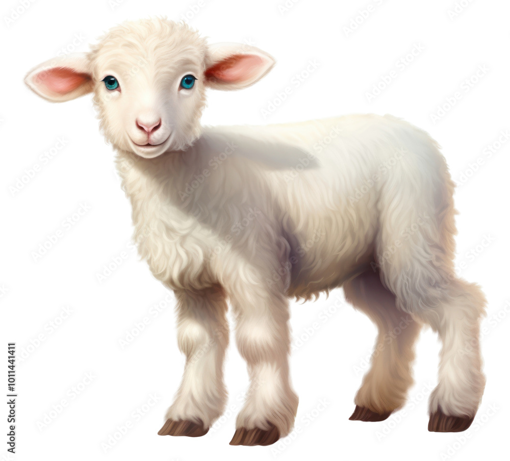 Fototapeta premium PNG Cute sheep livestock mammal animal.