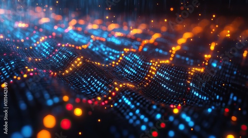 abstract representation of genetic data analysis with colorful dna sequences ,data visualization