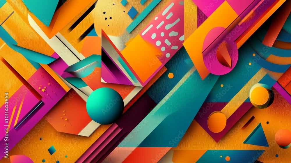 Colorful Abstract Geometric Shapes and Patterns Design Colorful Abstract Geometric Shapes and Patterns Design