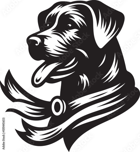 Wallpaper Mural Dog silhouette. Vector silhouette of dog on white background. Torontodigital.ca
