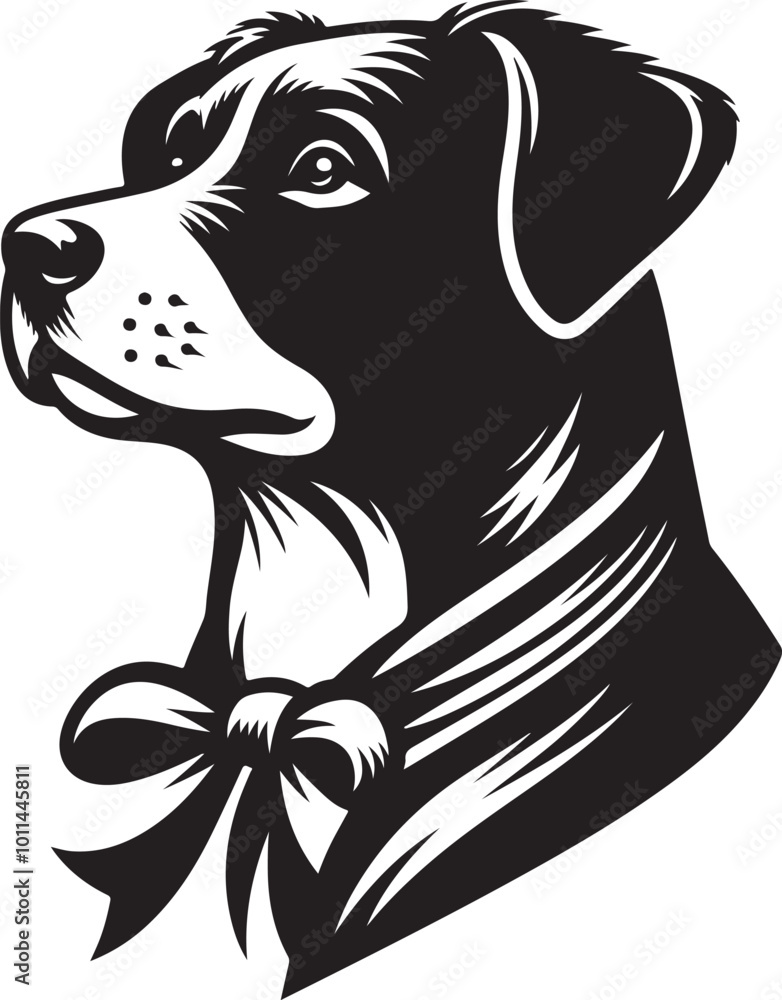 Fototapeta premium Dog silhouette. Vector silhouette of dog on white background.