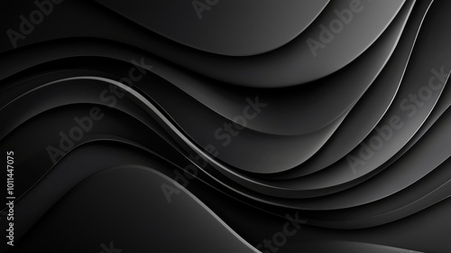 Abstract black background with subtle wave patterns and gradients, perfect for sleek and modern visual effects.