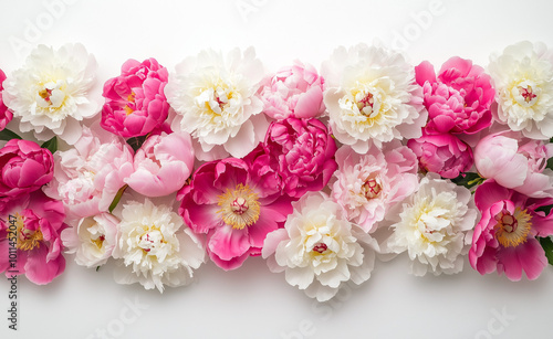 Rosa und weiße Pfingstrosen, Generative AI