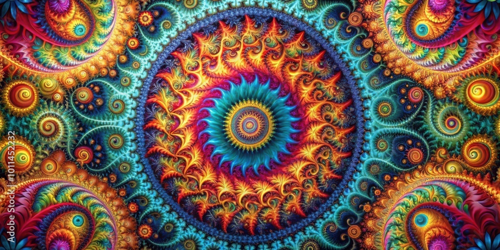 A kaleidoscope of vibrant hues and intricate patterns, swirling into a captivating and mesmerizing fractal design. A kaleidoscope of vibrant hues and intricate patterns, swirling into a captivating and mesmerizing fractal design.