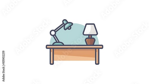 a vector illustration of a desk lamps