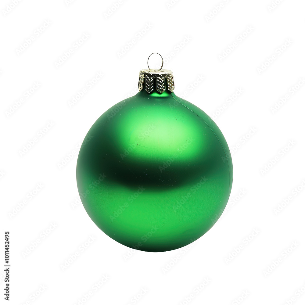 a green Christmas ball, side view, on isolated transparent background a green Christmas ball, side view, on isolated transparent background