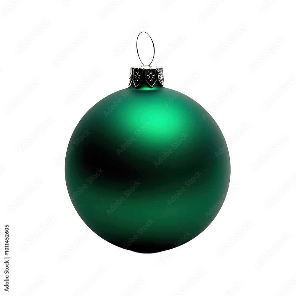 a green Christmas ball, side view, on isolated transparent background a green Christmas ball, side view, on isolated transparent background