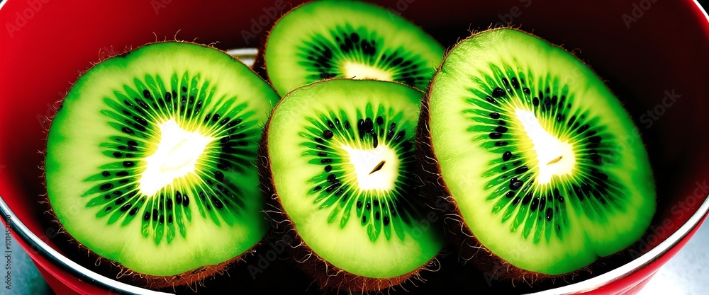 Fototapeta premium Sliced ​​kiwi in a plate