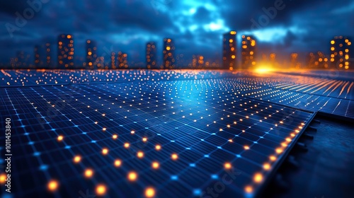 an intricate blueprint design of largescale solar panel farm project showcasing rows of photovoltaic panels planned for sustainable energy production