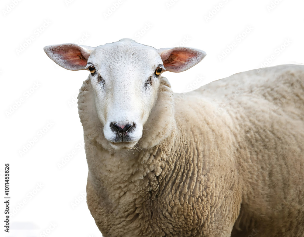 Fototapeta premium Sheep collection (portrait, standing), animal bundle isolated